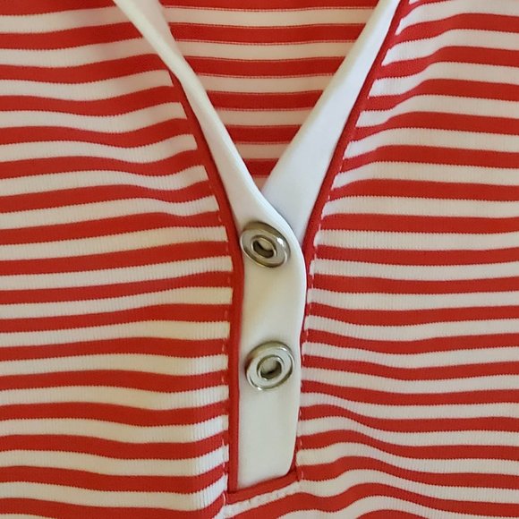 EP Pro Tour Tech Sleeveless Women's Golf Shirt Red and White Stripes Size M - Picture 3 of 12